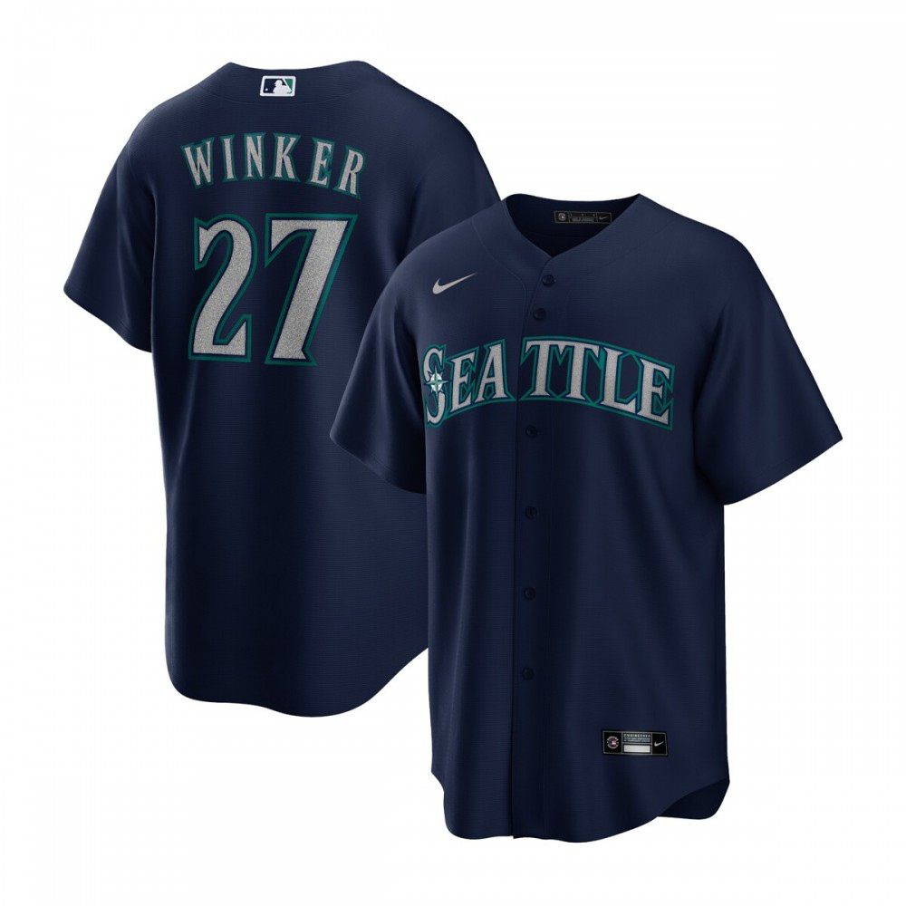 Jesse Winker Seattle Mariners Alternate Replica Player Jersey - Navy-Pro Kit Vault | Brand New 26/27 Sports Jerseys